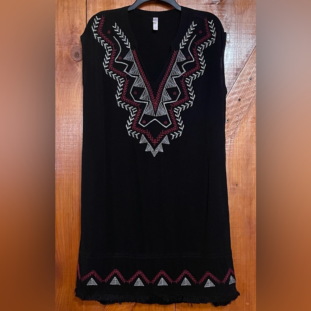 Xhilaration Embroidered Fringe Aztec Dress Sz XXL